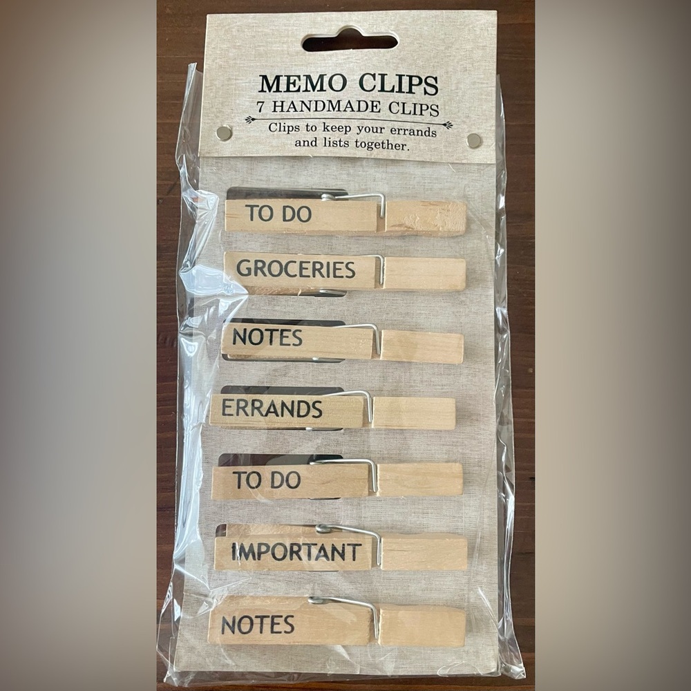 7 Handmade Memo Clips by Sheffield Home - NEW / UNOPENED